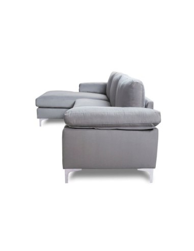 ALEX Corner Sofa Fabric Grey Velure...