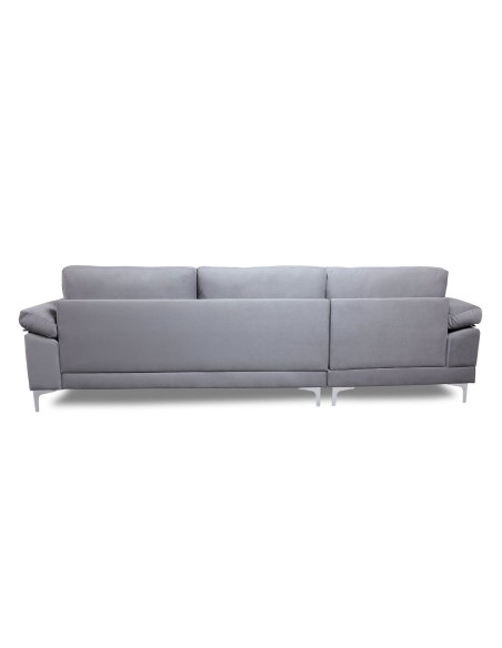 ALEX Corner Sofa Fabric Grey Velure (Right Sitting Chaise)