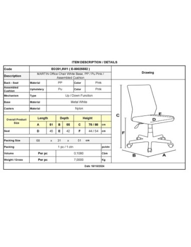MARTIN Office Chair White Base, PP-Pu...