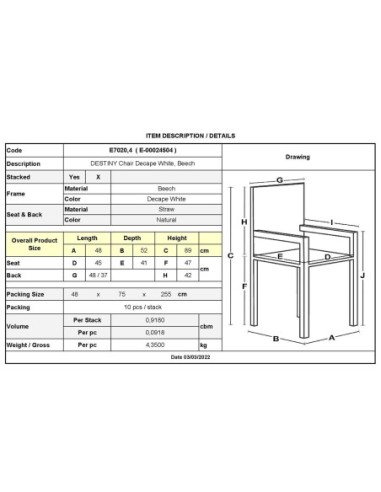 DESTINY Chair Decape White, Beech