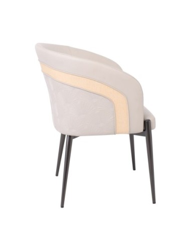 LENA Armchair Metal Black Paint-Pu Beige