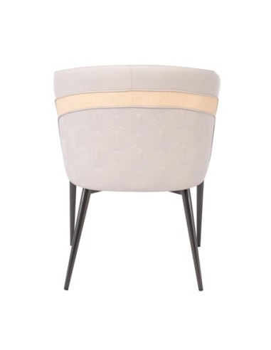 LENA Armchair Metal Black Paint-Pu Beige