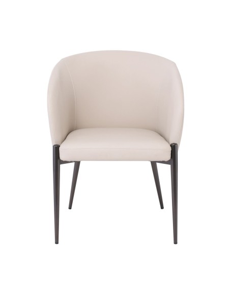 LENA Armchair Metal Black Paint-Pu Beige