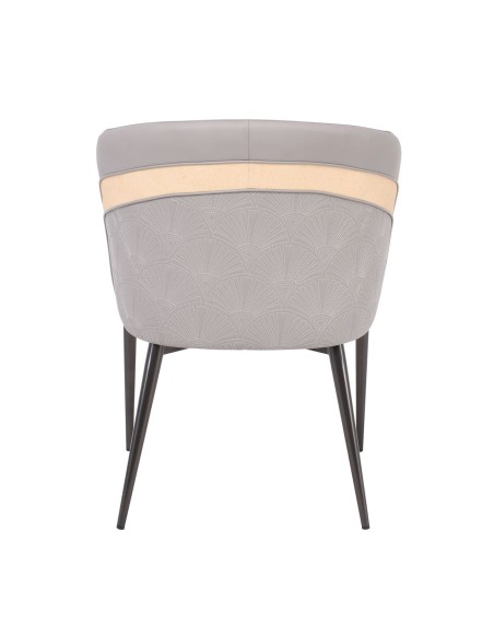 LENA Armchair Metal Black Paint-Pu Light Grey