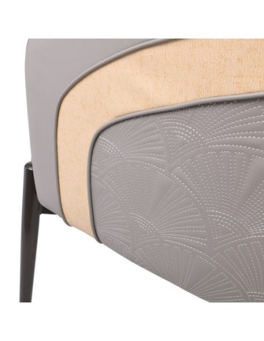 LENA Armchair Metal Black Paint-Pu...