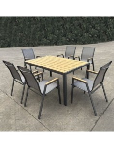 VIRNA Set (Table 150x90cm+6...