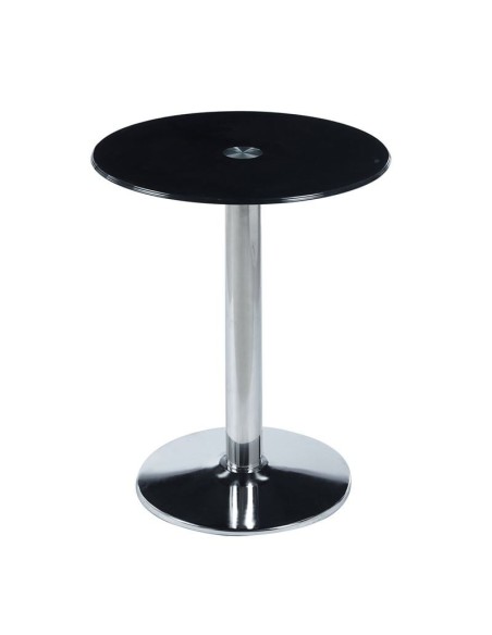 BITT Side Table D.60cm, Glass Black