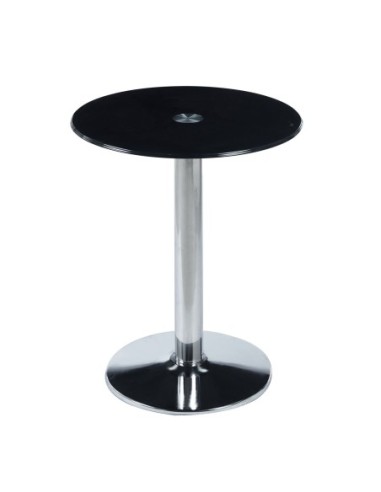 BITT Side Table D.60cm, Glass Black