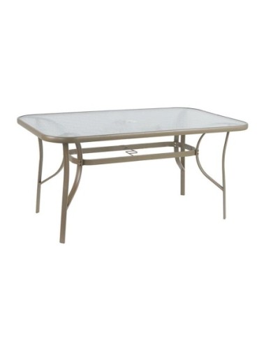 RIO Table 120x70cm Metal Beige