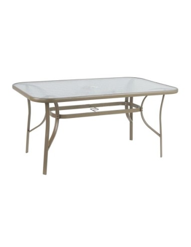RIO Table 120x70cm Metal Beige