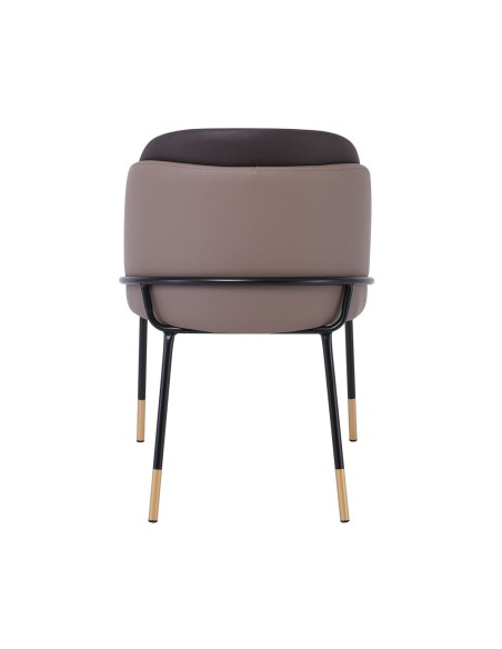 SELECT Chair Metal Black Paint, Pu Cappuccino-Dark Brown