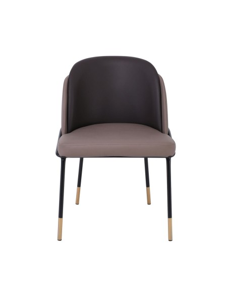 SELECT Chair Metal Black Paint, Pu Cappuccino-Dark Brown