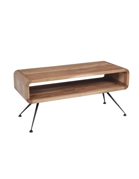 CAMEO-W Coffee Table 100x40x45 Acacia Natural Finish (Black Paint)
