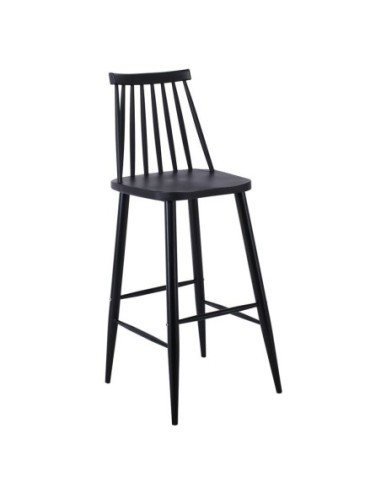 LAVIDA Bar Stool Metal & PP Black Color
