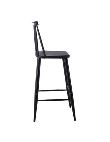 LAVIDA Bar Stool Metal & PP Black Color