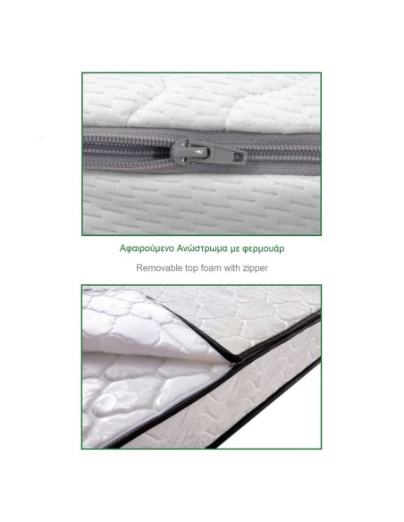 MATTRESS Top Foam Removable-Pocket Spring 140x190-21cm (2-side)