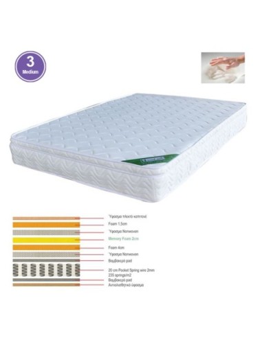 MATTRESS Memory foam 180x200-28cm