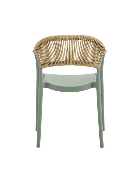 DONNA Armchair-Pro PP-UV Green-Rope Wicker Natural