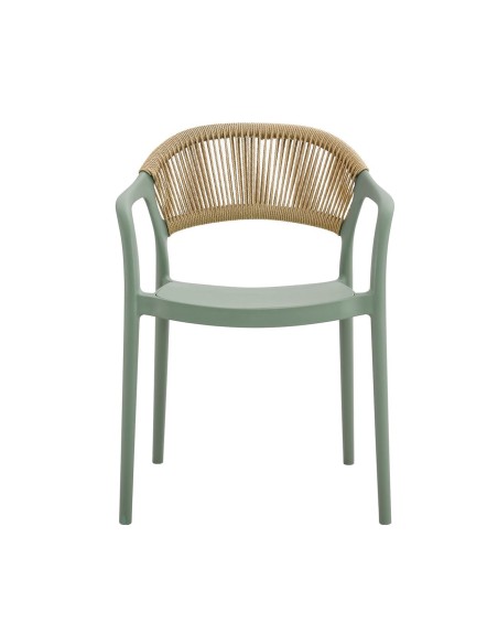 DONNA Armchair-Pro PP-UV Green-Rope Wicker Natural
