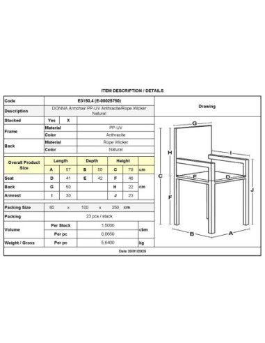 DONNA Πολυθρόνα-Pro Στοιβαζόμενη,...
