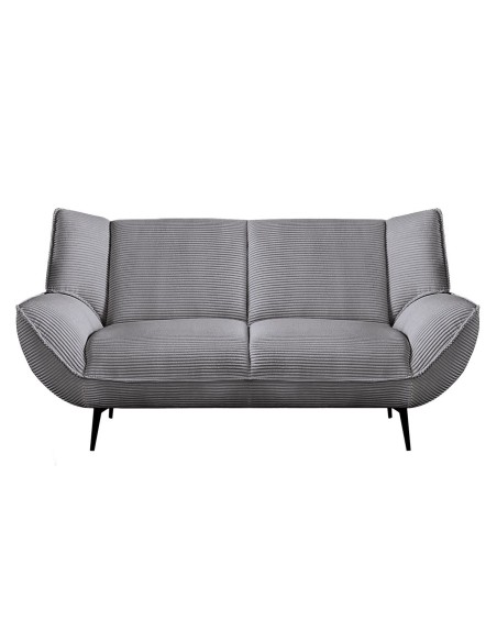 EMERALD 2-Seater Sofa Grey Corduroy Fabric