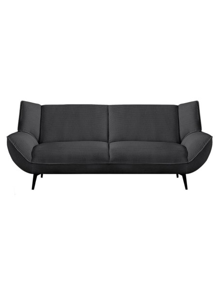 EMERALD Καναπές 3-θέσιος Σαλονιού - Καθιστικού, Ύφασμα Κοτλέ Ανθρακί