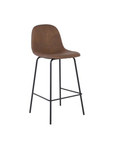 CELINA Bar Stool Black Metal, Brown...