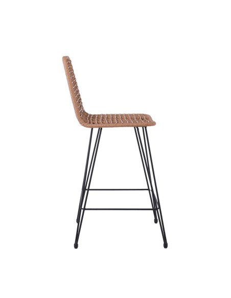 SALSA Bar Stool-Pro Metal Black-Wicker Natural