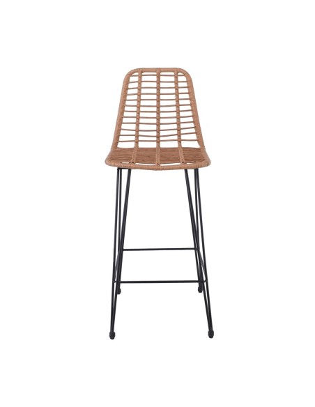 SALSA Bar Stool-Pro Metal Black-Wicker Natural