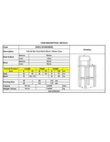 SALSA Bar Stool-Pro Metal...