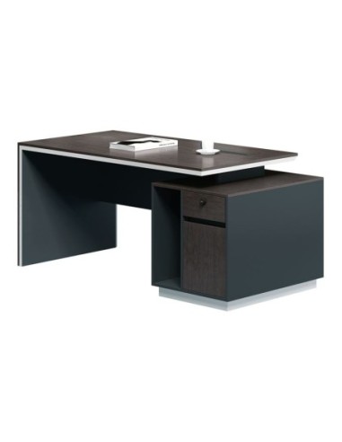 ADVANCE Desk 200x80 Dark Walnut-Sky Grey