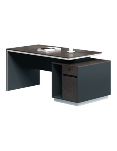 ADVANCE Desk 200x80 Dark Walnut-Sky Grey