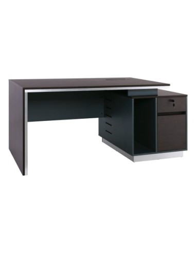ADVANCE Desk 200x80 Dark Walnut-Sky Grey