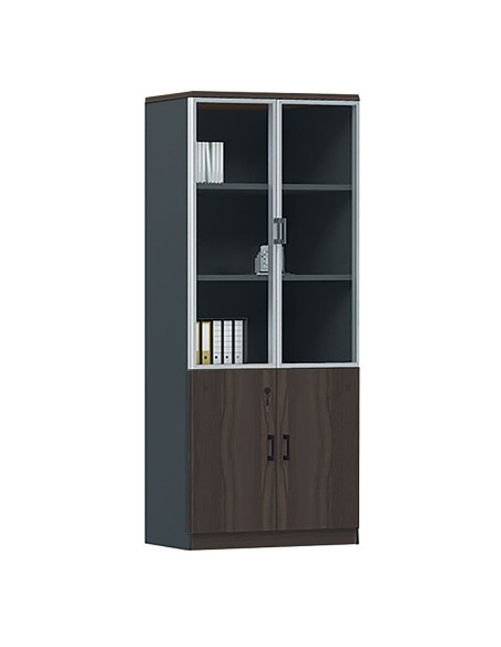 ADVANCE Bookcase Dark Walnut-Sky Grey