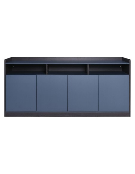 ADVANCE Ντουλάπι Γραφείου, 3 Ράφια, 2 Ντουλάπια Δίφυλλα με 4 Ράφια, Σκ.Καρυδί-Sky Grey