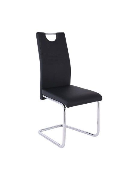 CROFT Chair Metal Chrome-Pu Black