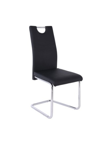 CROFT Chair Metal Chrome-Pu Black