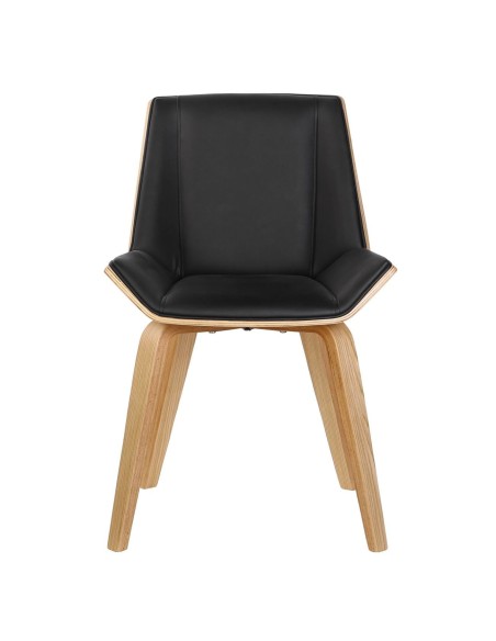 NUMAN Καρέκλα Τραπεζαρίας Φυσικό, PU Μαύρο