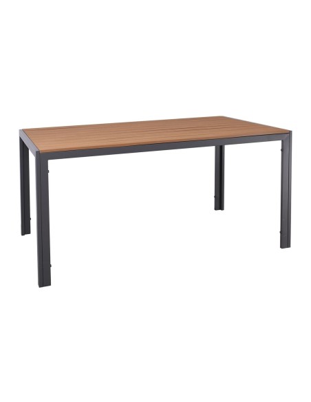 VIRNA Table 150x90cm Metal Dark Grey-Polywood Natural