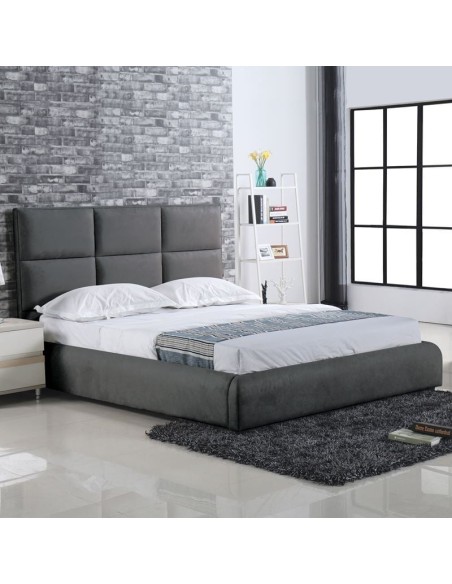 MAXIM Bed (for Mattress 180x200cm) Dark Grey Fabric