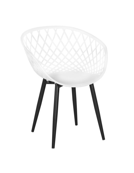 REX Πολυθρόνα-Pro Μέταλλo Βαφή Μαύρο, PP-UV Άσπρο