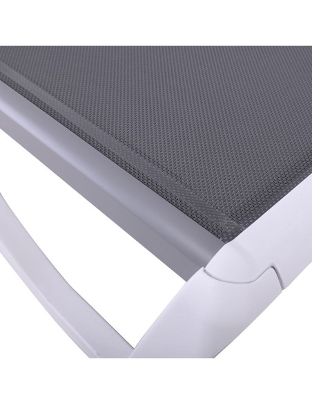 SUMMER K-D Sunlounger (w-arms) ALU, PP White, Textilene Grey