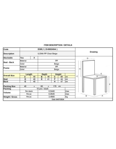 ILONA Chair-Pro PP Beige