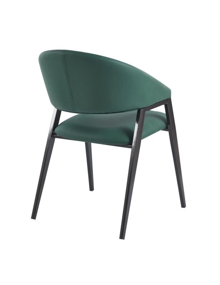 DELI Armchair Metal Black Paint-Pu Forest Green