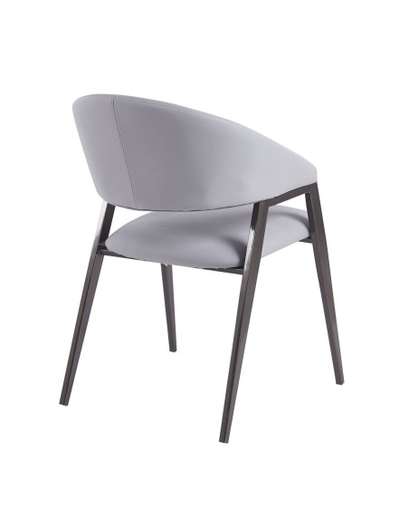 DELI Armchair Metal Black Paint-Pu Grey