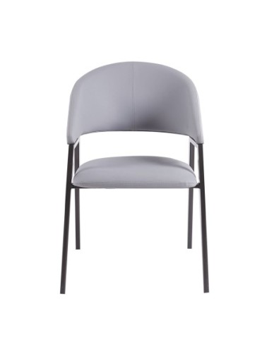 DELI Armchair Metal Black Paint-Pu Grey