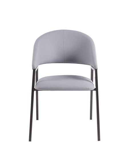 DELI Armchair Metal Black Paint-Pu Grey