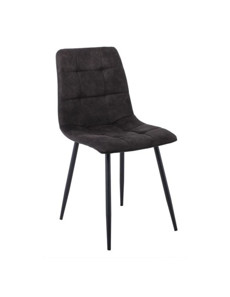 LYDIA Chair Metal Black, Black Suede Fabric