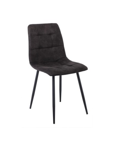 LYDIA Chair Metal Black, Black Suede...