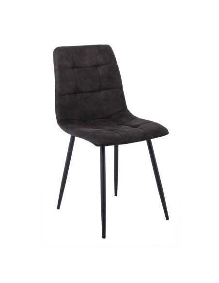 LYDIA Chair Metal Black, Black Suede Fabric
